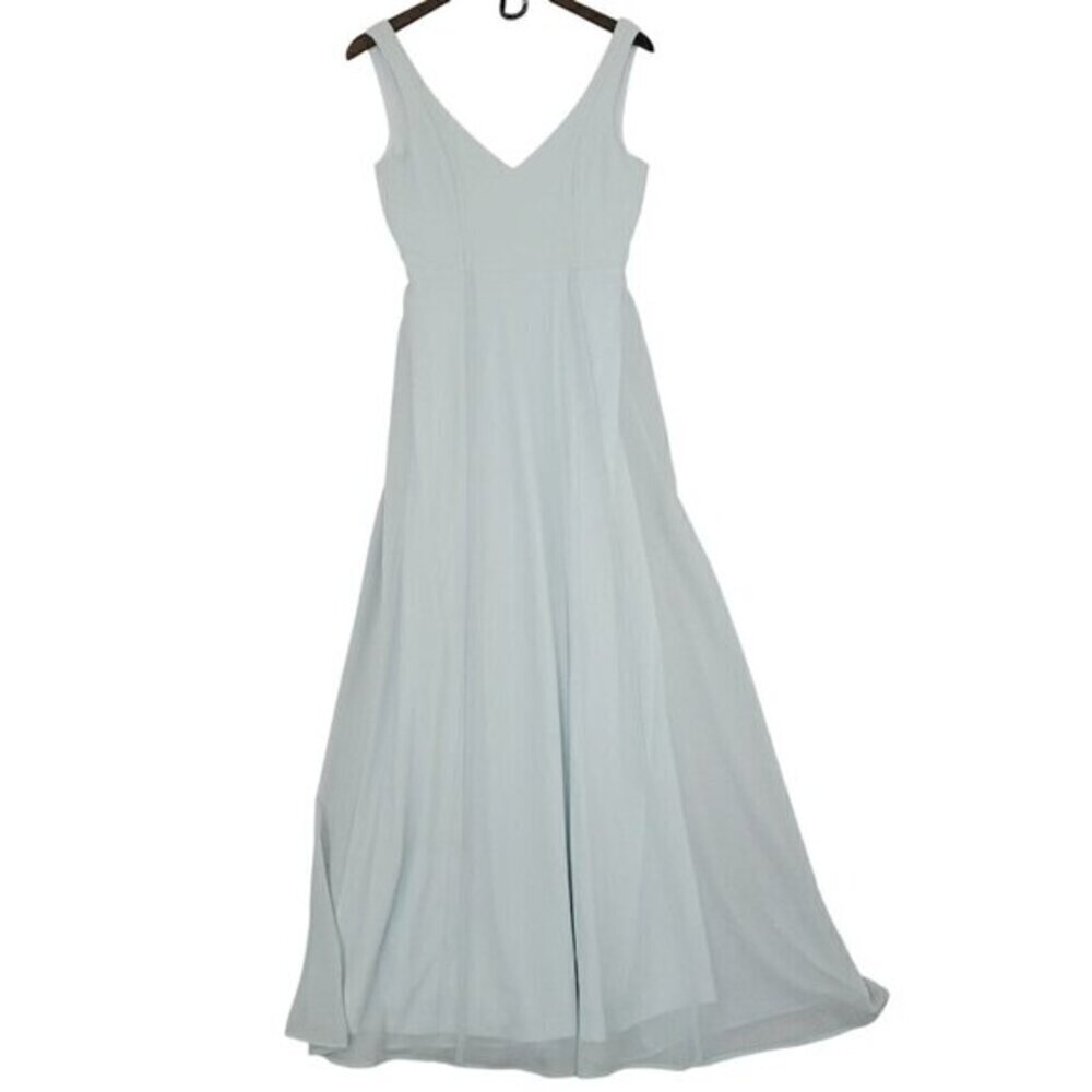 Show Me Your Mumu Fit & Flare S Light Blue Sleeveless V-Neck Maxi Dress ‎ 25CT